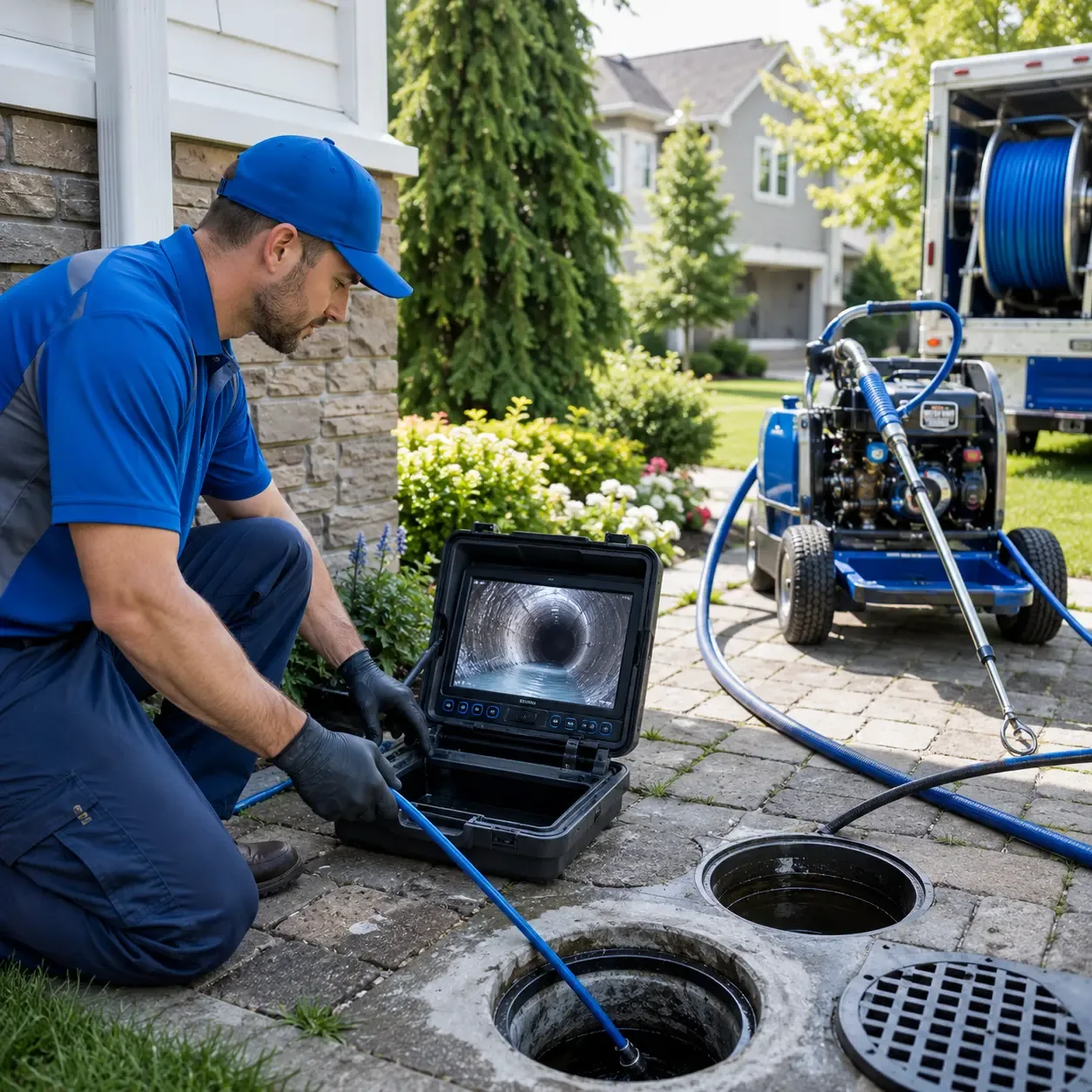 Outdoor drain cleaning professionals serving Bluffs, IL