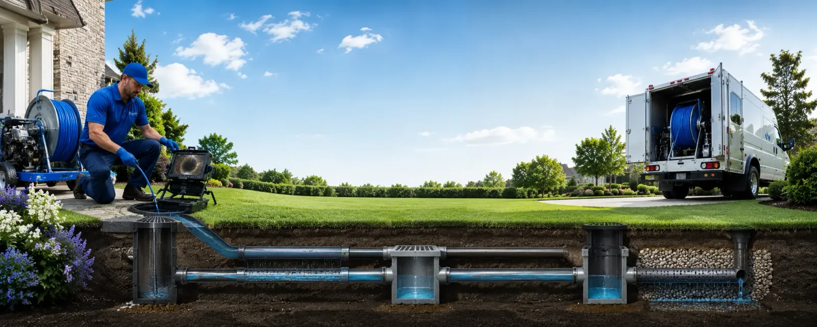 Outdoor drain cleaning information for Bluffs, IL